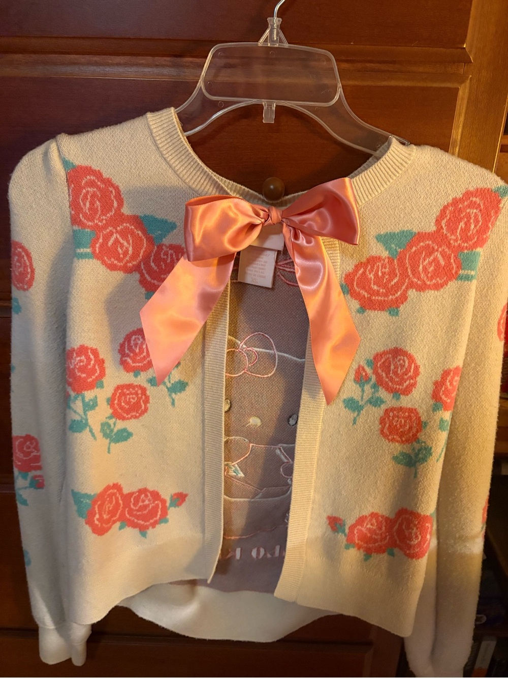 Hello Kitty and FRIENDS Coral Pink cardigan, from Box Lunch.